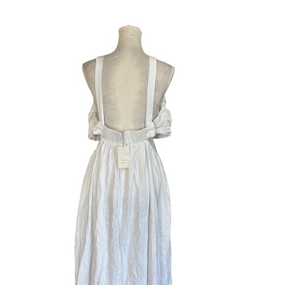 White Sleeveless Maxi Dress Adjustable Straps Side Cut Out By A New Day XXL NWT - Picture 1 of 14